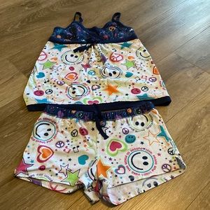 Kids size 10 Justice short pajamas with adjustable top.